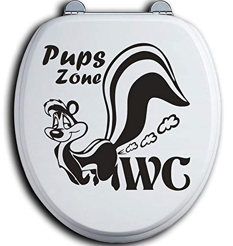 HR-WERBEDESIGN Pups Zone WC Deckel Toilettendeckel Bad Klo Aufkleber Sticker Tunin Wandtattoo 1 von HR-WERBEDESIGN