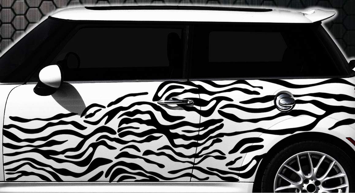 HR-WERBEDESIGN Zebra Pixel Cyber Camouflage XXL Set Auto Aufkleber Sticker Tuning Wandtattoo von HR-WERBEDESIGN