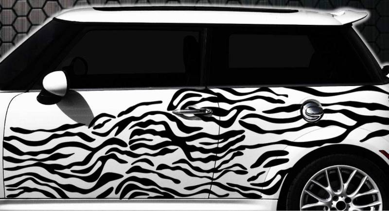 HR-WERBEDESIGN Zebra Pixel Cyber Camouflage XXL Set Auto Aufkleber Sticker Tuning Wandtattoo von PGONA