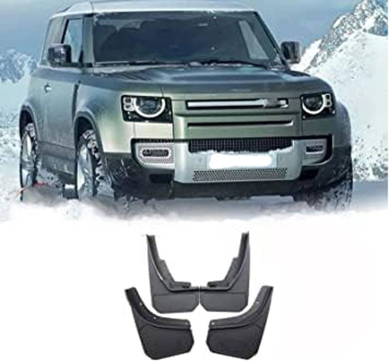 4 Stück Auto Schmutzfänger für Land Rover Defender 90 110 L663 2020 2021 2022 2023 2024 Vorne Und Hinten Schmutzfänger Vollschutz Set Verschleißfest Spritzschutz von HRPOEW