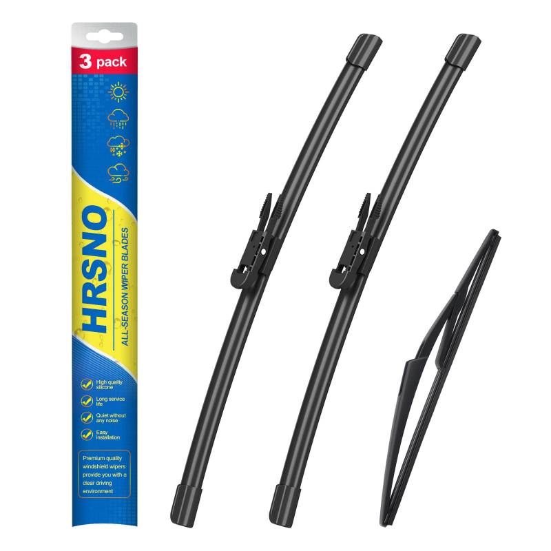 HRSNO 50,8 cm + 48,3 cm Scheibenwischer mit 25,4 cm Heckscheibenwischerblatt-Sets, Automobil-Ersatz für Mini Cooper Countryman 2011–2016, einfache Installation, 3 Stück von HRSNO