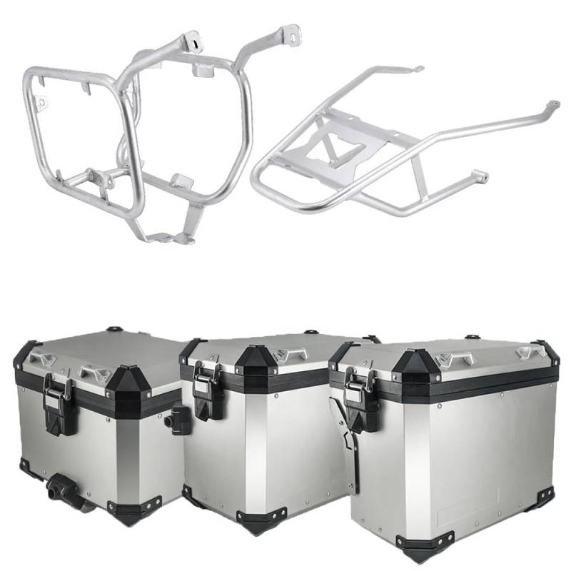 Gepäckträger Motorrad Motorrad Hinten Gepäck Lagerung Werkzeug Fall Schloss Packtaschen Halterung Rack Für TRK251 von HRTLSS