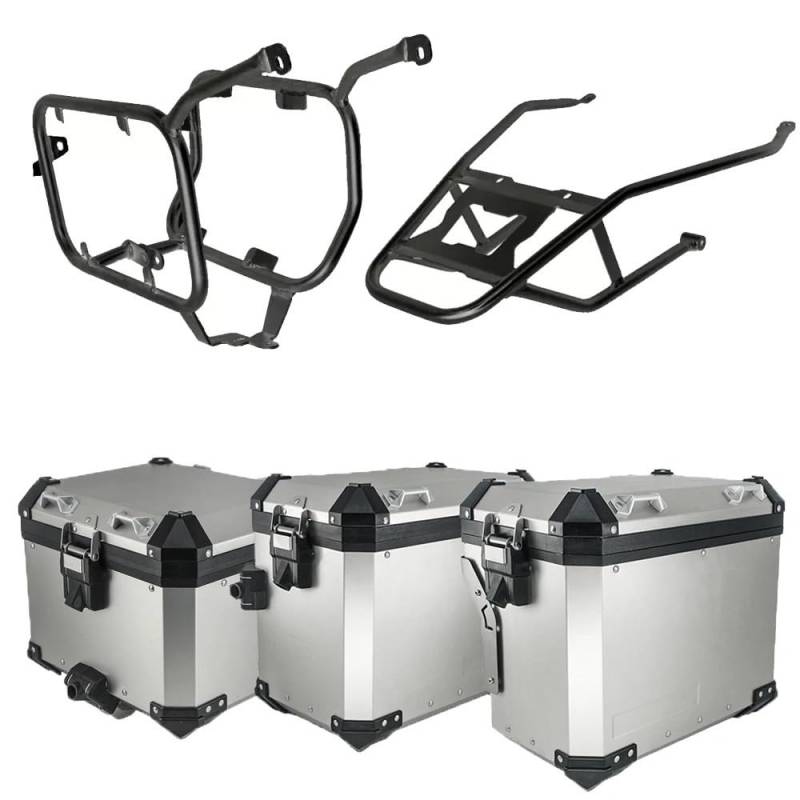 Gepäckträger Motorrad Motorrad Hinten Gepäck Lagerung Werkzeug Fall Schloss Packtaschen Halterung Rack Für TRK251 von HRTLSS