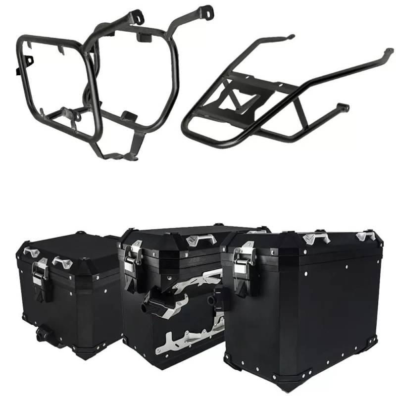Gepäckträger Motorrad Motorrad Hinten Gepäck Lagerung Werkzeug Fall Schloss Packtaschen Halterung Rack Für TRK251 von HRTLSS