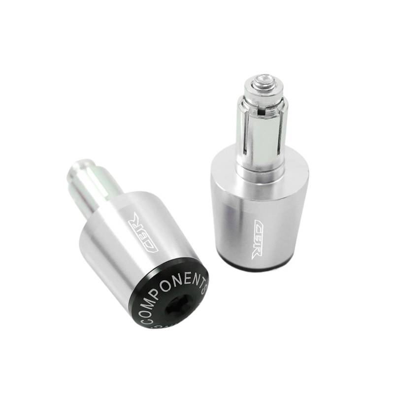 HRTLSS Slider-Lenkerende Compatible with Hon Da CBR 600 900 954 RR 1000 1100 CB 599 919 Motorradzubehör Lenkergriffe Lenkerdeckel Endstopfen(Silver) von HRTLSS