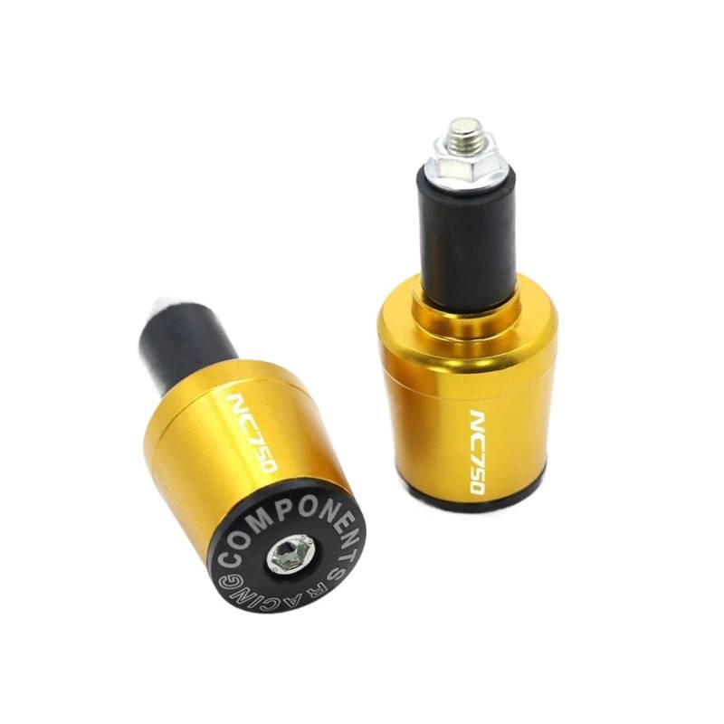HRTLSS Slider-Lenkerende Compatible with Hon Da NC750 NC 750 NC750S NC750X NC 750S/X Motorradzubehör CNC Lenkergriffe Lenkergriff Endkappenstopfen(Gold) von HRTLSS