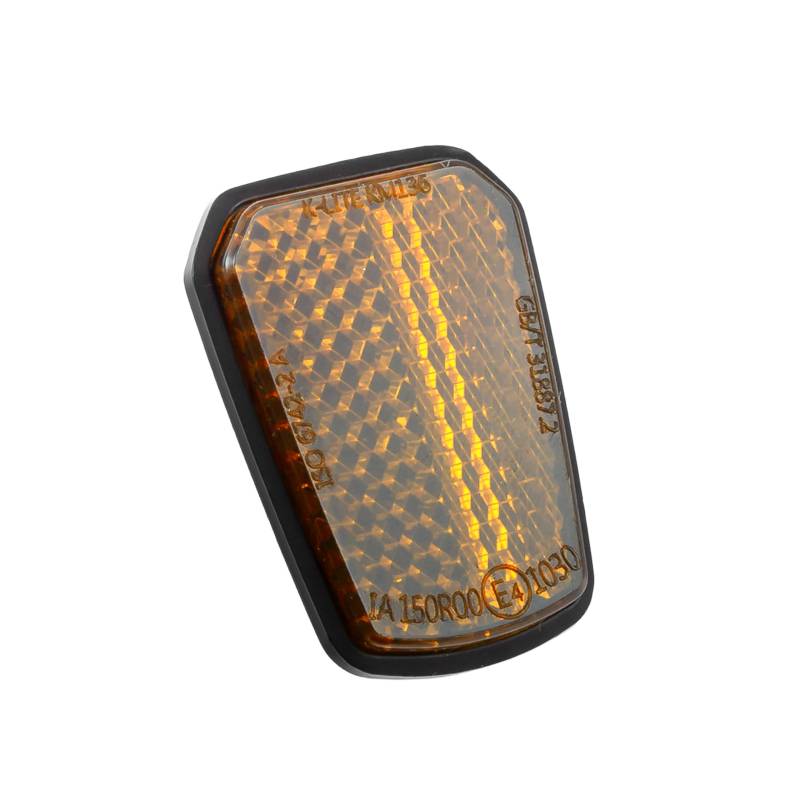 Rückstrahler "Shield" 28x39x4.7 mm gelb trapezform von HS-Motorradteile