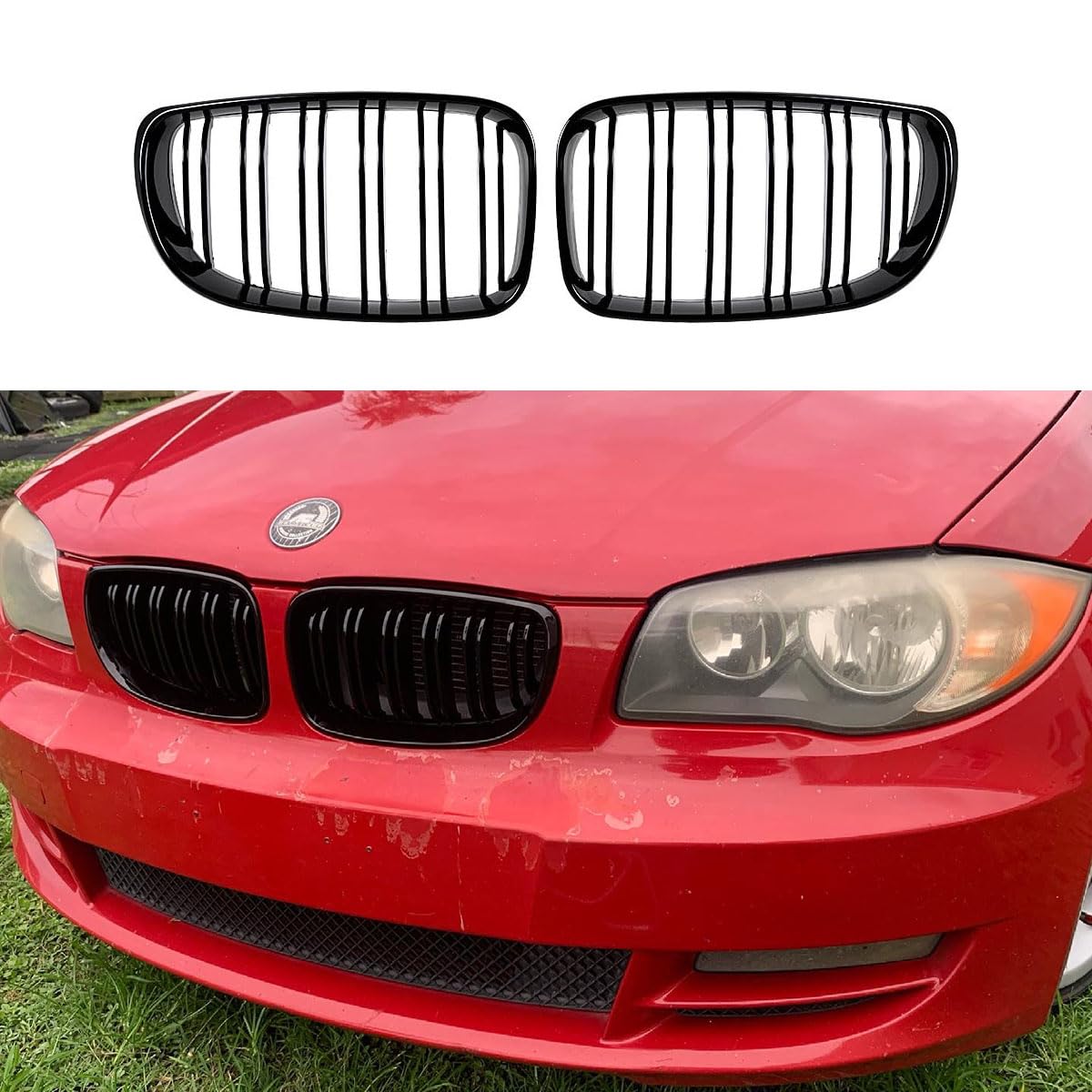 Gloss Black Kühlergrill für E81 E82 E87 E88 1 Series 2008-2013 Nieren Doppel Bar Front Grille Gloss Black Kühlergrill für E81 E82 E87 E88 1 Series 2008-2013 Nieren Doppel Bar Front Grille von HSDOMTO