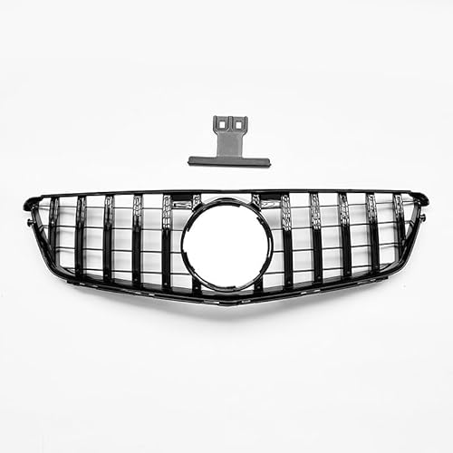 Auto Kühlergrill für Mercedes-Benz C-Class W204 2009-2014, Frontgrill Einsatz Kühlergrill Einsatz Kühlergrill Ersatz,Bright black von HSHTTKL