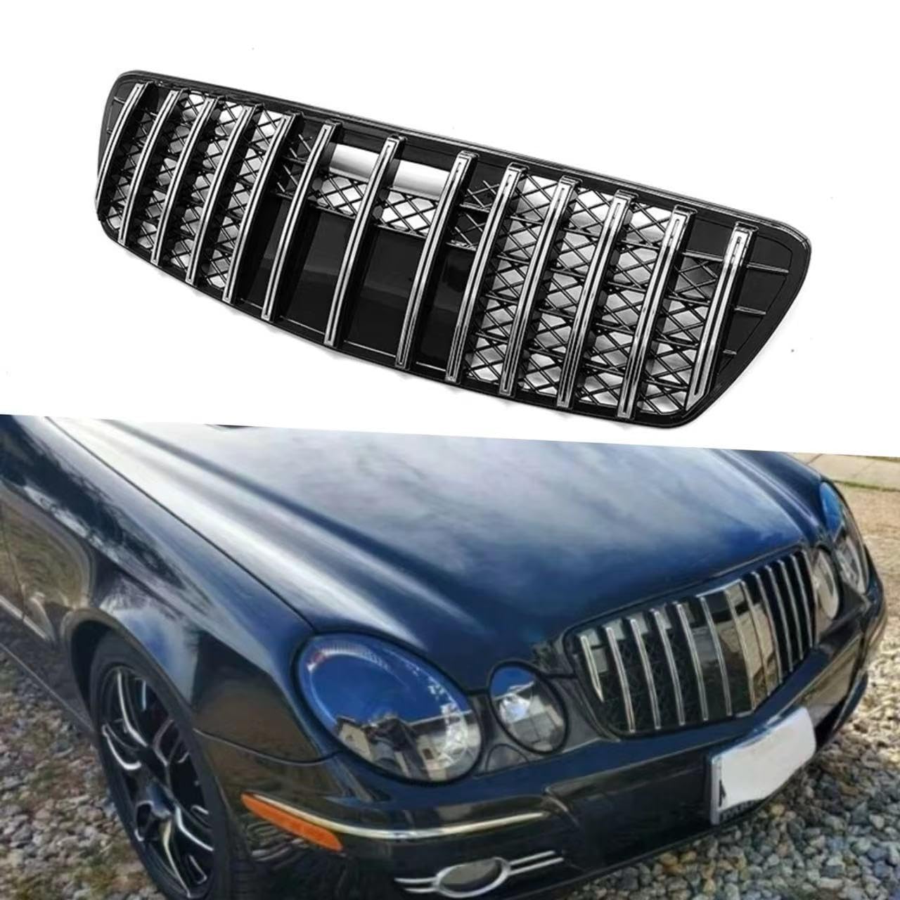 Auto Kühlergrill für Mercedes-Benz E-Class W211 2003-2005, Frontgrill Einsatz Kühlergrill Einsatz Kühlergrill Ersatz, electroplating color Auto Kühlergrill für Mercedes-Benz E-Class W211 2003-2005, Frontgrill Einsatz Kühlergrill Einsatz Kühlergrill Ersatz, electroplating color von HSHTTKL