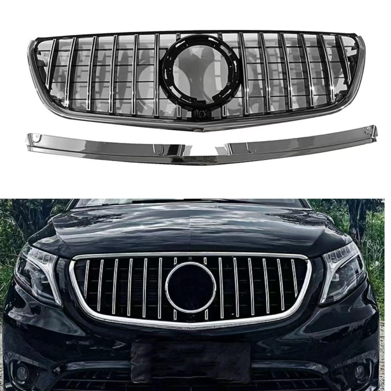Auto Kühlergrill für Mercedes-Benz Vito W448 2021-2024, Frontgrill Einsatz Kühlergrill Einsatz Kühlergrill Ersatz, electroplating color Auto Kühlergrill für Mercedes-Benz Vito W448 2021-2024, Frontgrill Einsatz Kühlergrill Einsatz Kühlergrill Ersatz, electroplating color von HSHTTKL