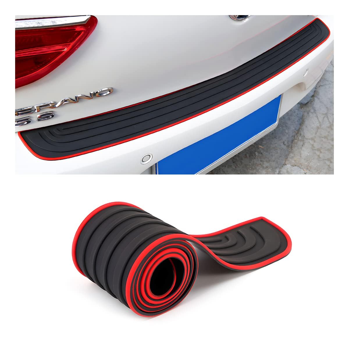 Stoßstangenschutz Aus Gummi Für Mercedes Benz GLC Coupé C254 2024, Schwellerschutz Für Den Kofferraum Heckstoßstangenschutz,B-104cm*9cm Stoßstangenschutz Aus Gummi Für Mercedes Benz GLC Coupé C254 2024, Schwellerschutz Für Den Kofferraum Heckstoßstangenschutz,B-104cm*9cm von HSJKU
