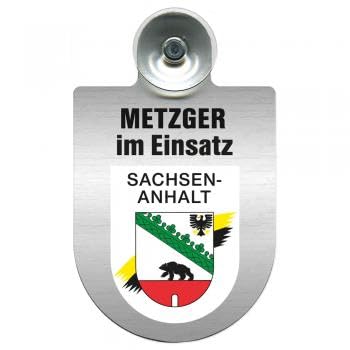 Einsatzschild mit Saugnapf - Metzger im Einsatz - incl. Regionenwappen nach Wahl 393825 Farbe Region Bayern von HSK
