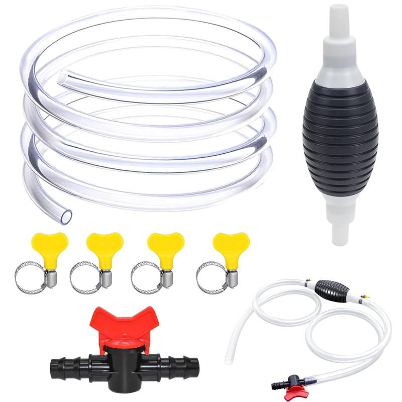 Benzinpumpe, Handpumpe mit 3M Schlauch, Universal Notpumpe Hand Siphon Schlauch, Tragbarer Wasserpumpenabzieher für Benzinmotoren, 2MM Verdicken Absaugpumpe, für Benzin Flüssigkraftstoff von HSLXBY