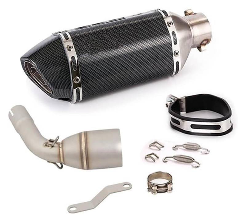 Auspuff Schalldämpfer Für B&enelli TNT125 2017-2022 51MM Auspuffrohr Motorrad Mid Link Rohr Slip On Escape Schalldämpfer Nahen Verbinden Rohr Motorrad Auspuffrohr(1) von HTGMTGPACC