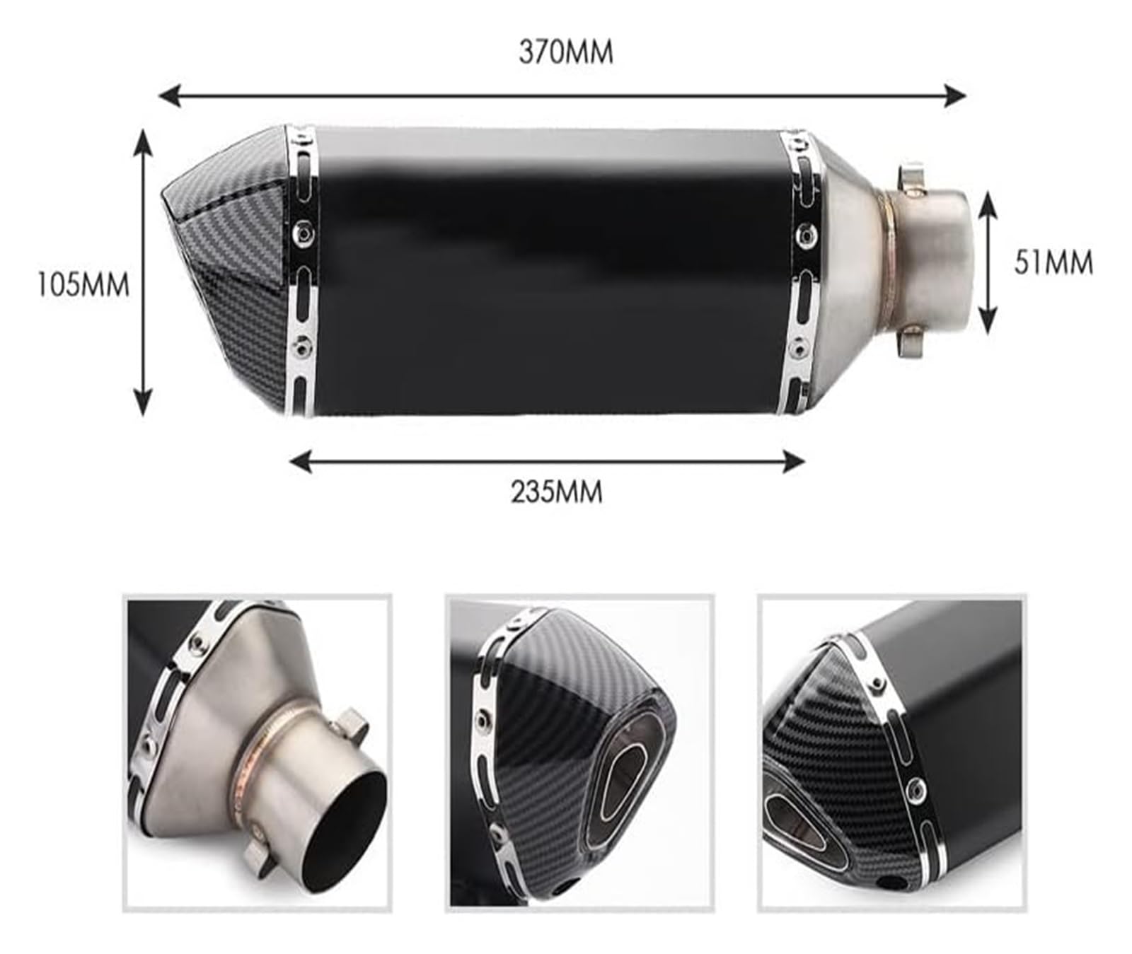 Auspuff Schalldämpfer Für C650 Sport 2016–2020 Motorrad-Abgasanlage Auspuff 51 mm Schalldämpferrohr DB Killer Slip On Mid Link Connect Pipe Motorrad Auspuffrohr(8) von HTGMTGPACC