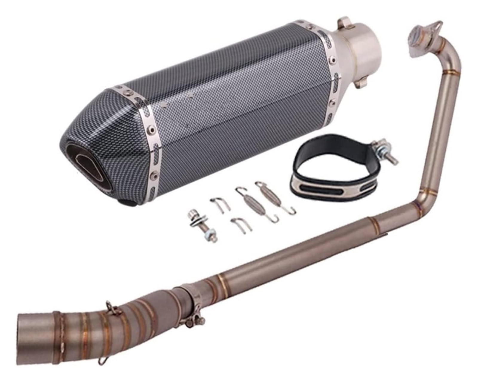 Auspuff Schalldämpfer Für CBR125 CBR125R CB125R Motorrad Auspuff Geändert Volle System Link Rohr Carbon Faser Schalldämpfer Flucht Slip Auf Auspuffrohr Motorrad Auspuffrohr(5) von HTGMTGPACC