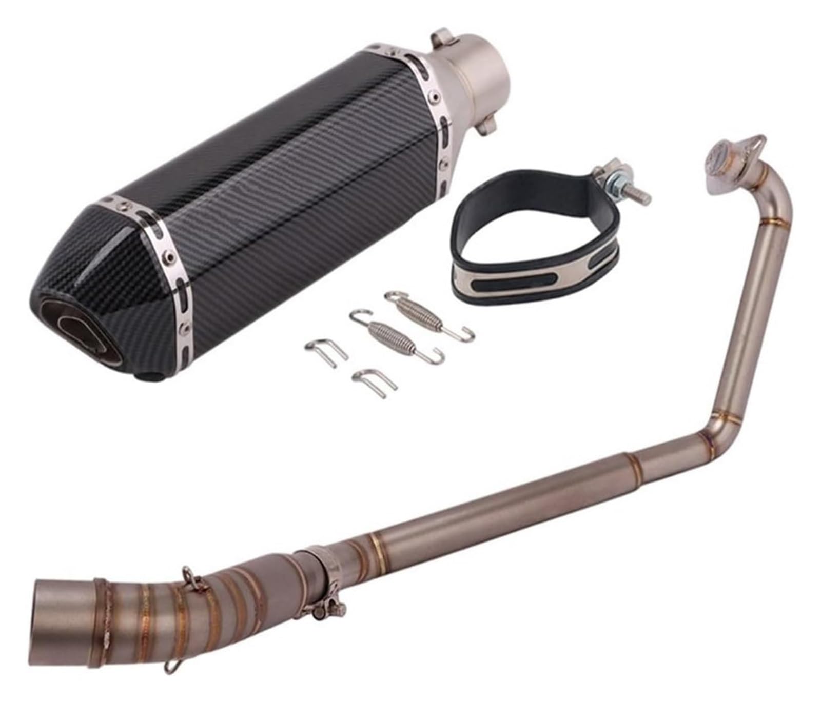 Auspuff Schalldämpfer Für CBR125 CBR125R CB125R Slip On Motorrad Auspuff Escape Modifizierte Volle System Link Rohr Carbon Faser Schalldämpfer DB Killer Motorrad Auspuffrohr(2) von HTGMTGPACC