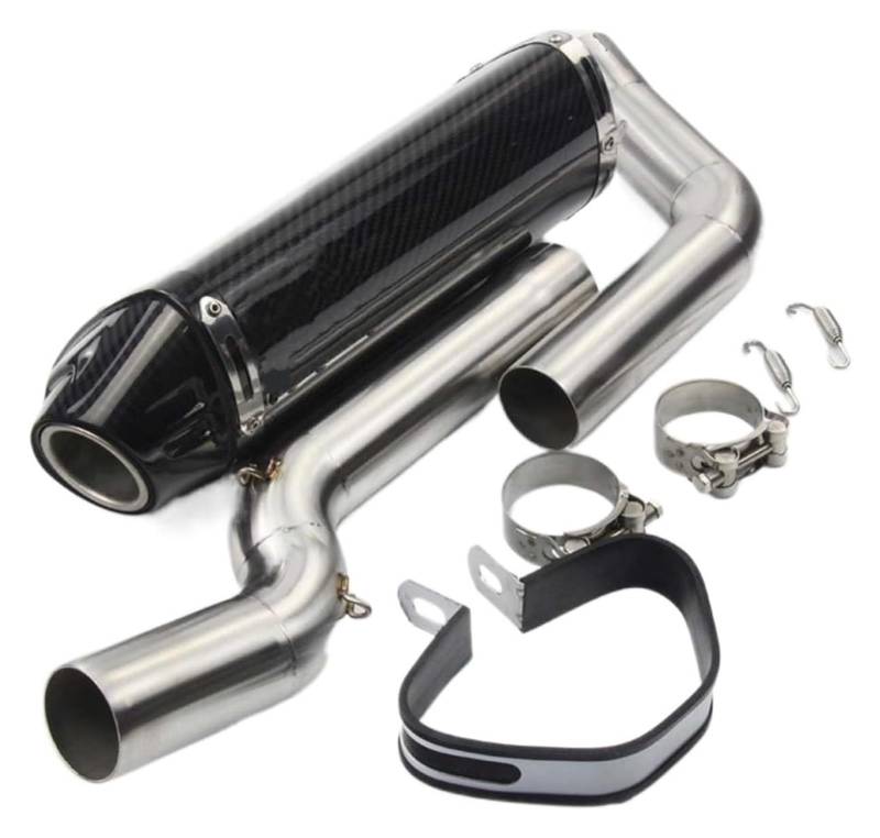 Auspuff Schalldämpfer Für CBR600 2003 2004 Auspuffrohr Komplettes System Auspuff Mittleres Verbindungsrohr Kohlefaser-Schalldämpfer DB Killer-Katalysator Motorrad Auspuffrohr von HTGMTGPACC
