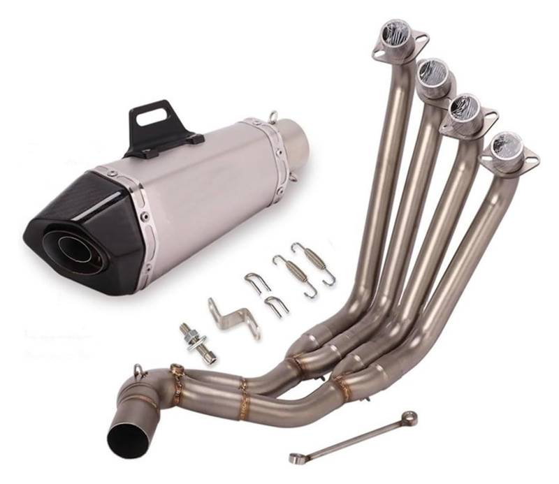 Auspuff Schalldämpfer Für CBR650 CBR650R CB650F Motorradauspuff Escape Full System Front Mid Modified Schalldämpfer Kohlefaser Schalldämpfer Slip On Motorrad Auspuffrohr(5) von HTGMTGPACC