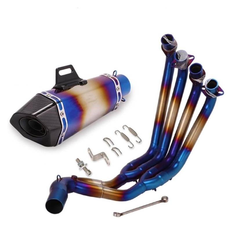 Auspuff Schalldämpfer Für CBR650 CBR650R CB650F Motorradauspuff Escape Full System Front Mid Modified Schalldämpfer Kohlefaser Schalldämpfer Slip On Motorrad Auspuffrohr(7) von HTGMTGPACC