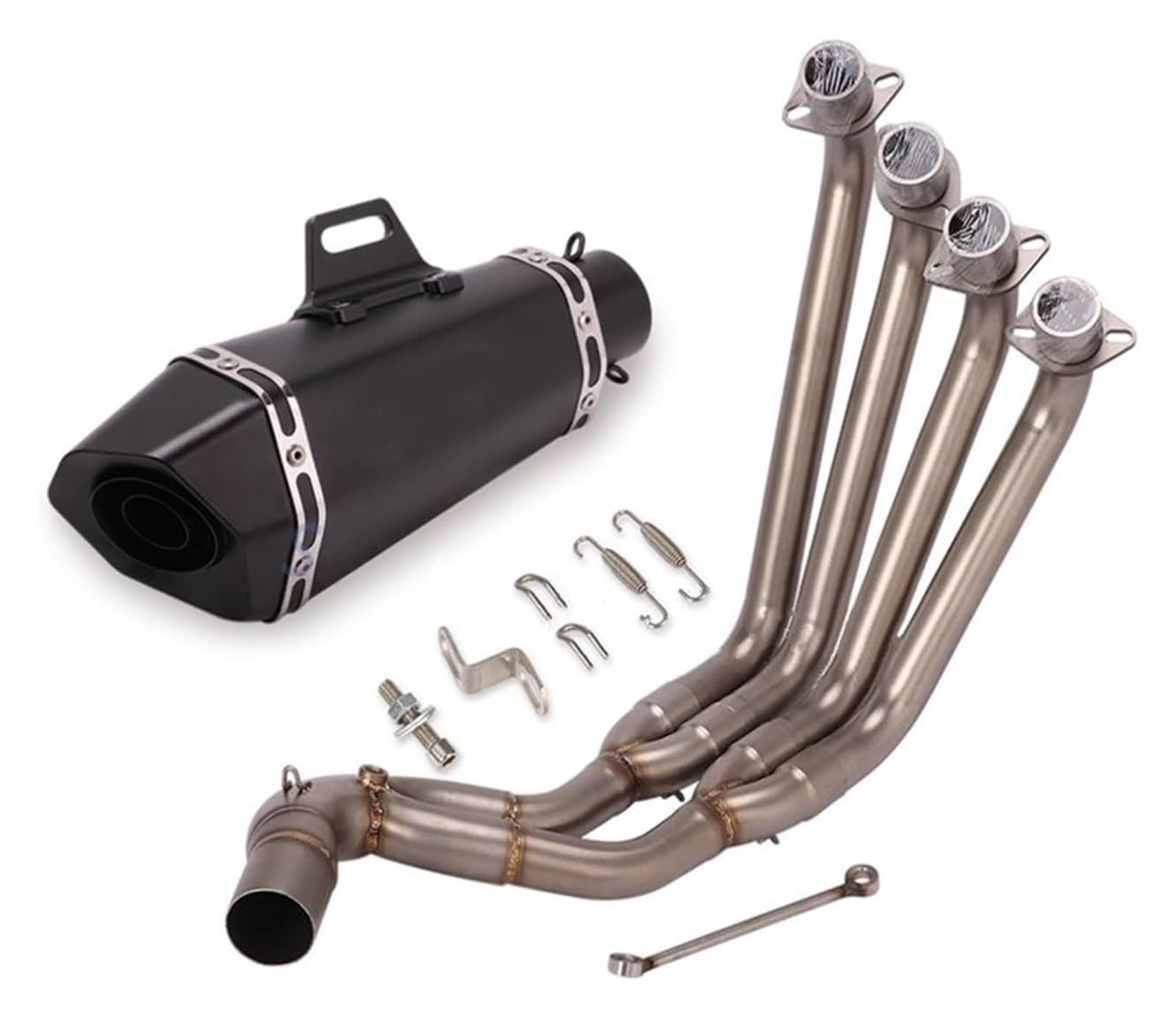 Auspuff Schalldämpfer Für CBR650 CBR650R CB650F Slip Auf Motorrad Auspuff Escape Volle System Front Mid Modifizierten Schalldämpfer Carbon Faser Schalldämpfer Motorrad Auspuffrohr(1) von HTGMTGPACC