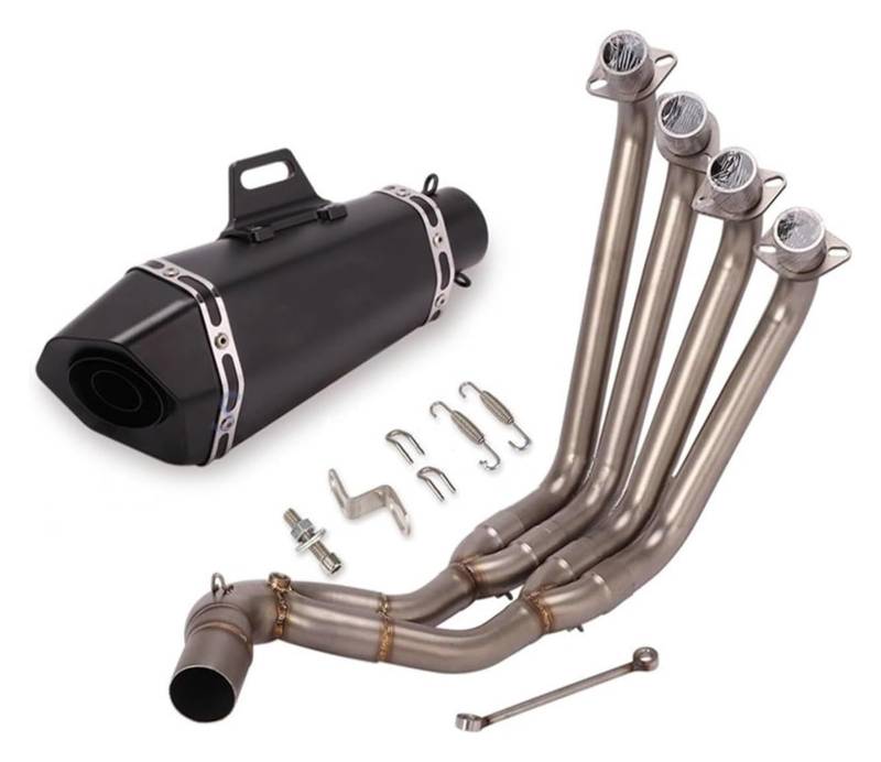 Auspuff Schalldämpfer Für CBR650 CBR650R CB650F Slip Auf Motorrad Auspuff Escape Volle System Front Mid Modifizierten Schalldämpfer Carbon Faser Schalldämpfer Motorrad Auspuffrohr(1) von HTGMTGPACC