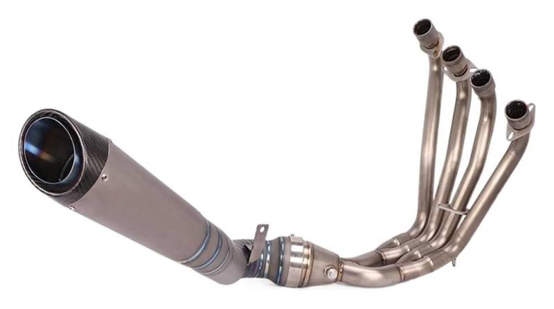 Auspuff Schalldämpfer Für CBR650R CB650F CB650R CBR650F Motorrad Komplette Abgasanlage Modifizierte Titanlegierung Escape Mit Schalldämpfer Slip-On Motorrad Auspuffrohr(3) von HTGMTGPACC