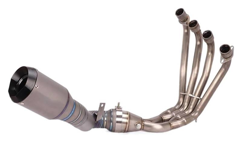 Auspuff Schalldämpfer Für CBR650R CB650F CB650R CBR650F Motorrad Komplette Abgasanlage Modifizierte Titanlegierung Escape Mit Schalldämpfer Slip-On Motorrad Auspuffrohr(4) von HTGMTGPACC
