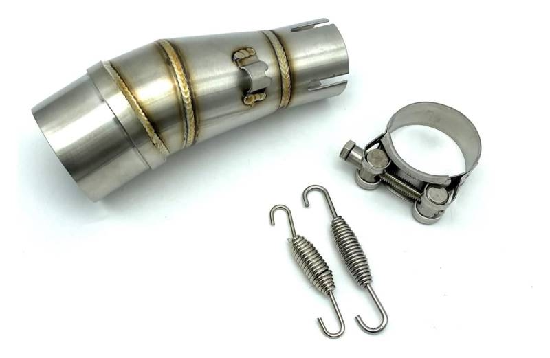 Auspuff Schalldämpfer Für Kawa&saki Z250 Für Ninja 250 300 2013-2016 Motorrad Slip-On System Mittleren Link Rohr Auspuff Rohr Adapter Motorrad Auspuffrohr(Silber) von HTGMTGPACC
