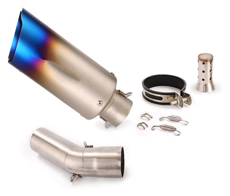 Auspuff Schalldämpfer Für Kawa&saki ZX6R 2009-2022 51MM Motorrad Auspuffrohr Escape Schalldämpfer Mid Link Rohr Slip Auf Ohne DB Mörder Löschen Katalysator Motorrad Auspuffrohr(3) von HTGMTGPACC