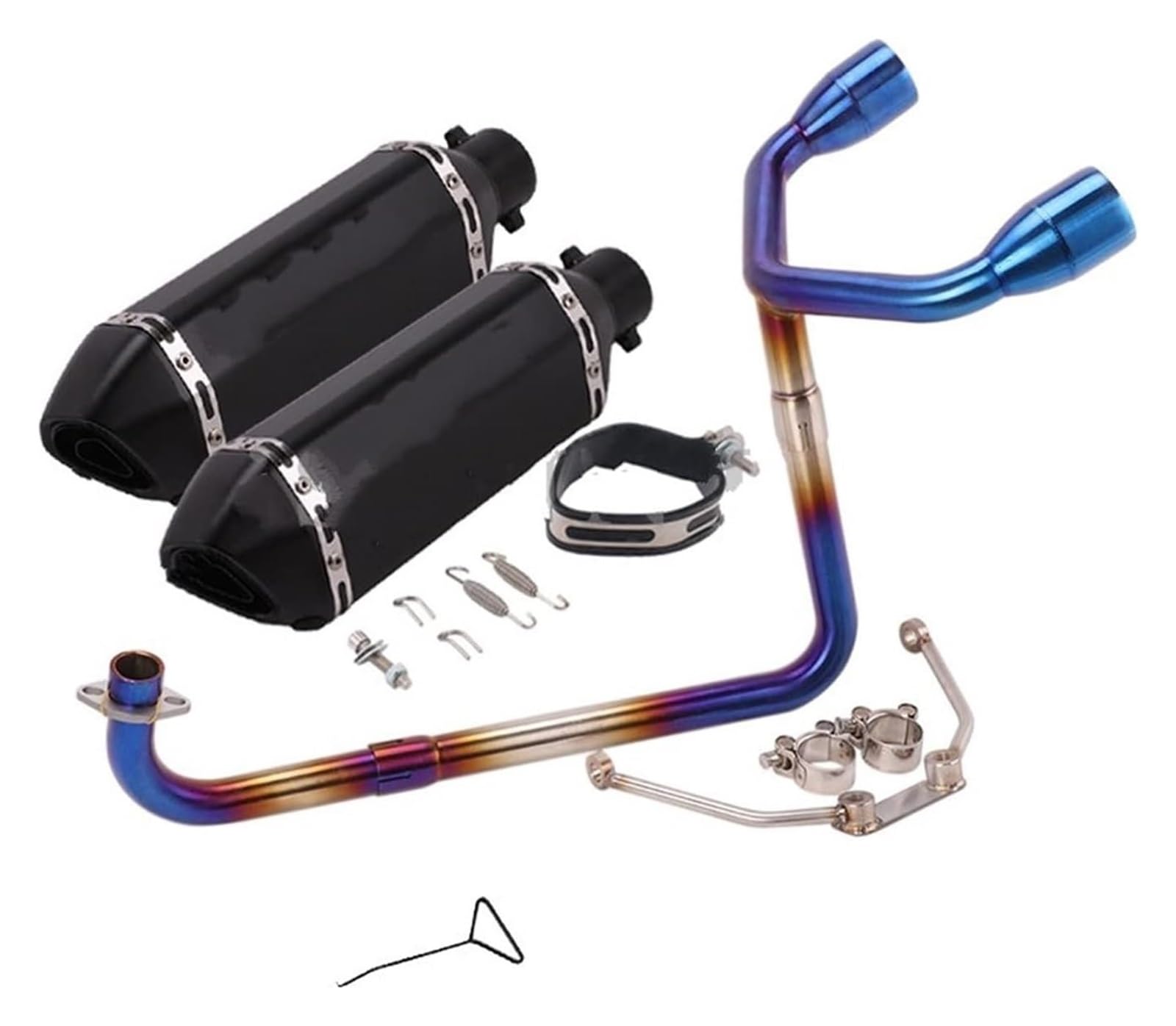 Auspuff Schalldämpfer Für MSX 125 MSX125 Motorrad Auspuff Volle System Geändert Doppel Loch Escape Moto Schalldämpfer 51mm Vorne Mittleren Link Rohr Motorrad Auspuffrohr(3) von HTGMTGPACC