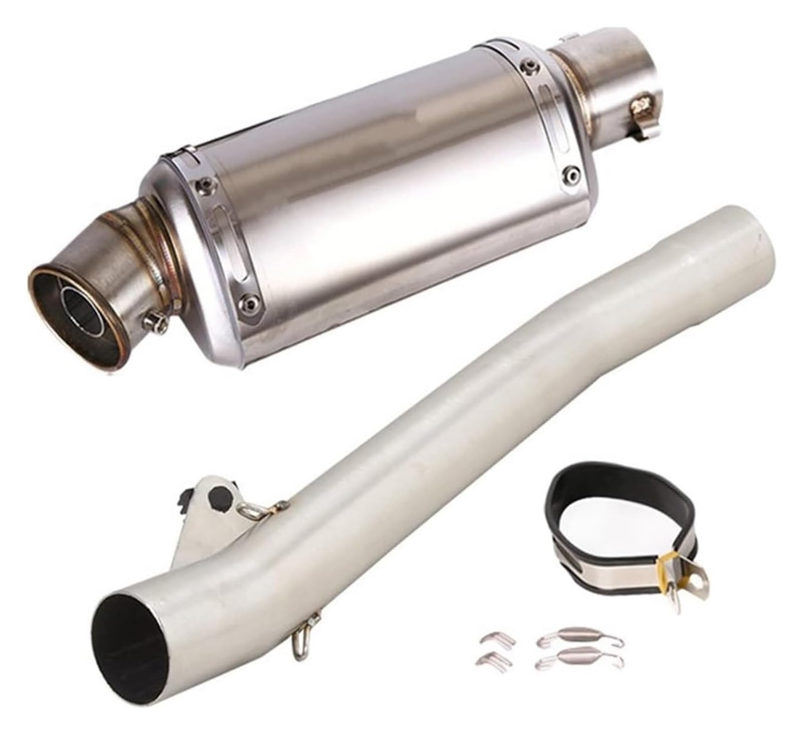 Auspuff Schalldämpfer Für Suz&uki Für Bandit 600 GSF 600 1995-2006 Motorrad Auspuffrohr Auspuff Mid Link Rohr System Schalldämpfer Vent Spitze DB Killer Motorrad Auspuffrohr(310mm) von HTGMTGPACC