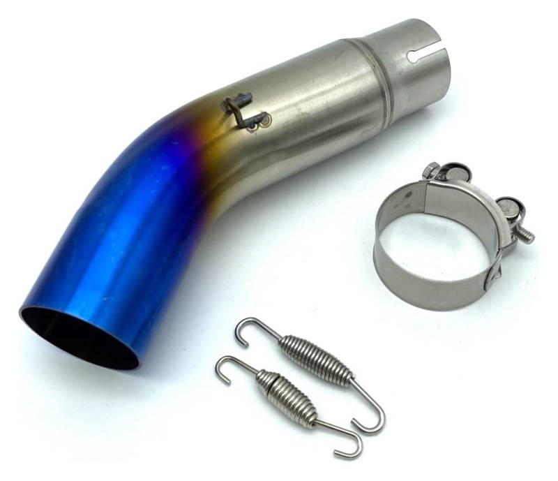 Auspuff Schalldämpfer Für Suz&uki GSR750 2011-2018 Motorrad Slip-On System Mittleren Link Rohr Auspuff Abschnitt Verbinden Motorrad Auspuffrohr(Blau) von HTGMTGPACC