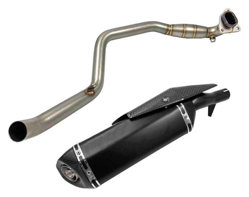 Auspuff Schalldämpfer Für X-ADV 750 XADV 750 2017–2022 Vollsystem-Motorrad-Auspuffrohr-Schalldämpfer Modifizierter Rohrkopf Vorderes Verbindungsrohr Motorrad Auspuffrohr(Black 1 Sets) von HTGMTGPACC