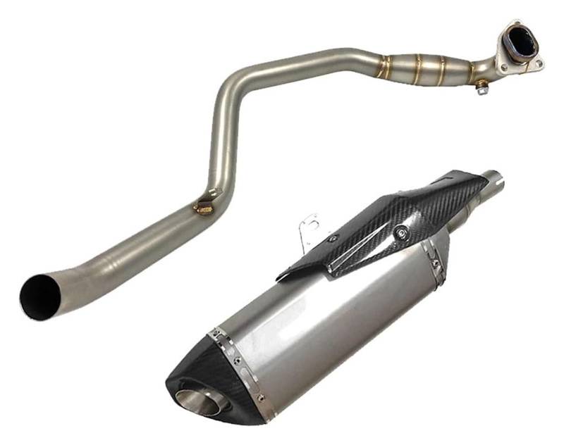 Auspuff Schalldämpfer Für X-ADV 750 XADV 750 2017–2022 Vollsystem-Motorrad-Auspuffrohr-Schalldämpfer Modifizierter Rohrkopf Vorderes Verbindungsrohr Motorrad Auspuffrohr(Titanium 1 Sets) von HTGMTGPACC