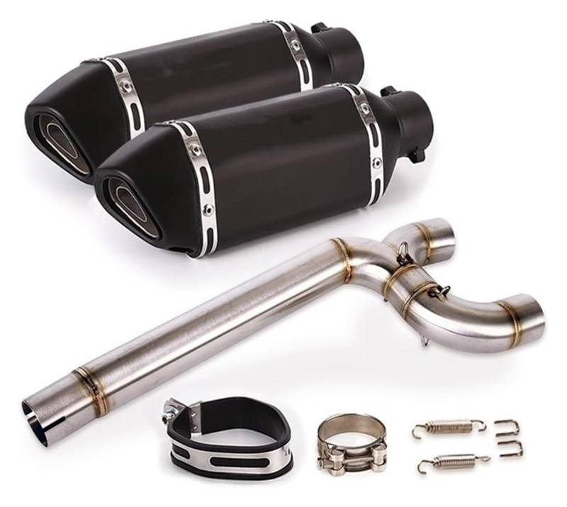 Auspuff Schalldämpfer Für Y&amaha FZ6 FZ6N FZ6S 2004–2011 Motorrad-Abgasanlage Dual-Outlet-Rohr Mid Link Tube Slip On 51 Mm Schalldämpfer DB Killer Motorrad Auspuffrohr(5) von HTGMTGPACC