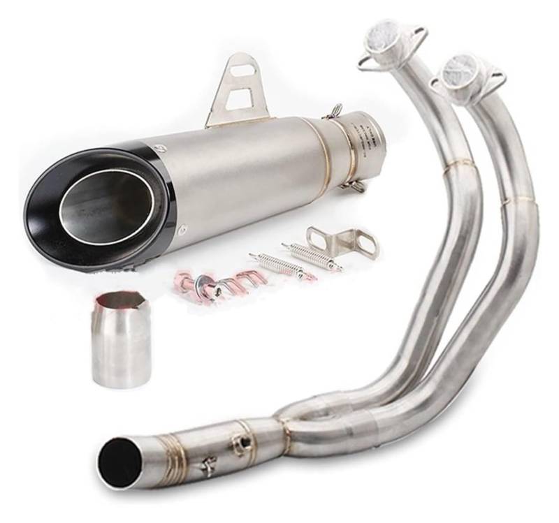 Auspuff Schalldämpfer Für Y&amaha Für MT07 Für MT-07 FZ07 Motorcross Auspuff Vorderrohr Schalldämpfer Vollsysteme Modifiziertes Fluchtauspuffrohr Motorrad Auspuffrohr(3) von HTGMTGPACC