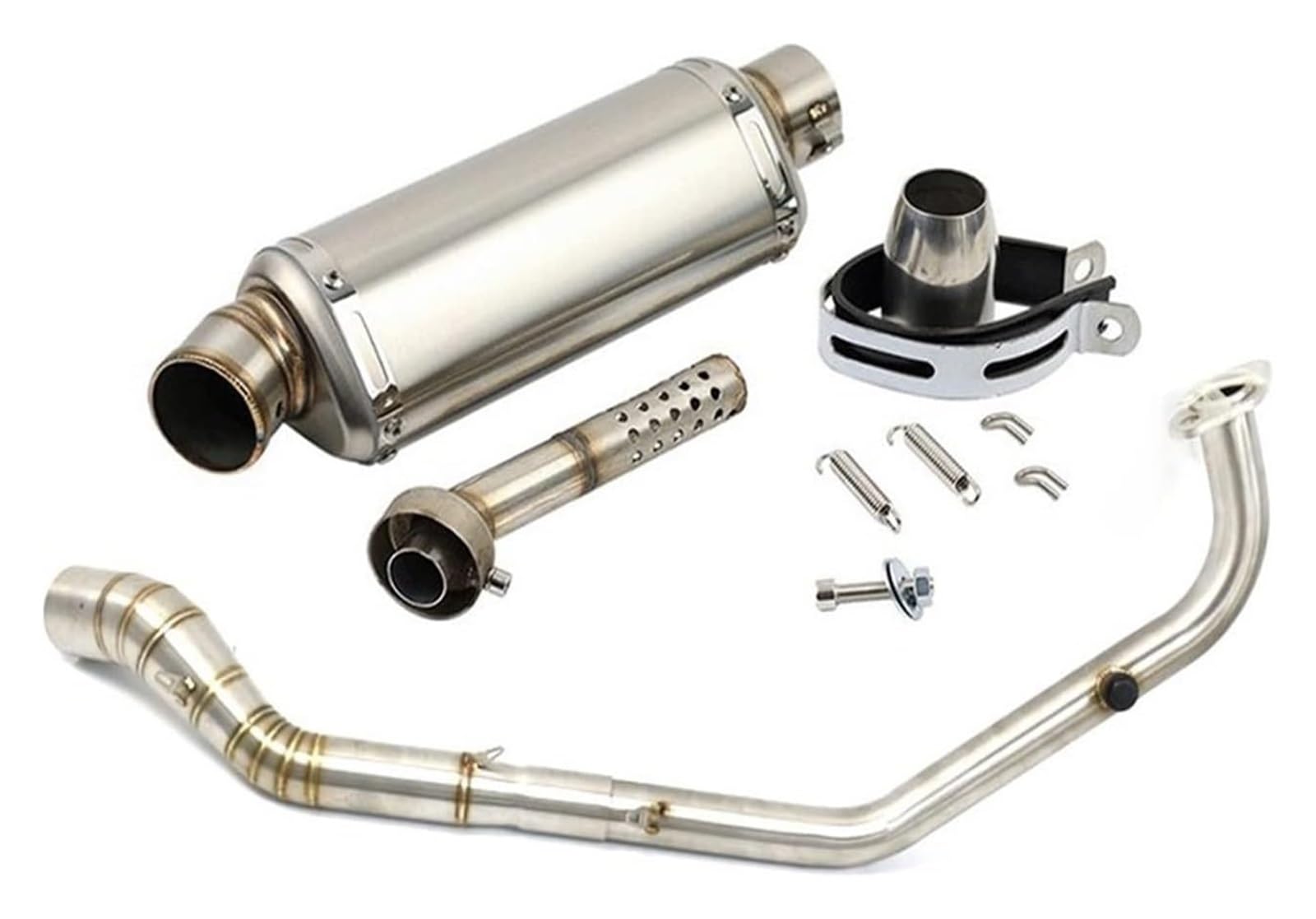 Auspuff Schalldämpfer Für Y&amaha Für YZF R125 R15 V3 MT-125 2018 2019 2020 2021 Vollsysteme Motorradauspuff Schalldämpfer Vorderes Verbindungsrohr Rohr DB Killer Motorrad Auspuffrohr(7) von HTGMTGPACC