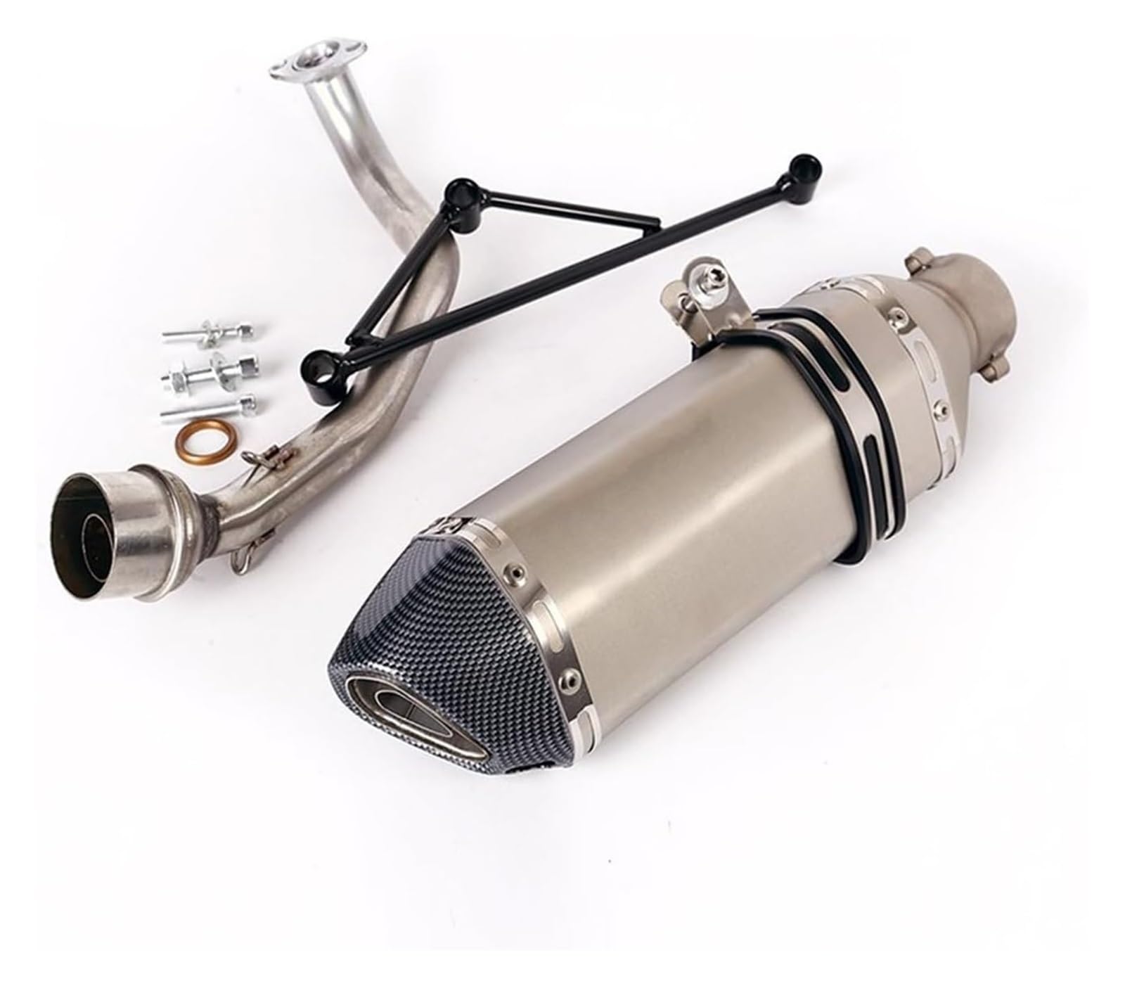 Auspuff Schalldämpfer Für Y&amaha GY6 125cc 150cc Motorrad-Auspuffanlage Schalldämpfer Schallwand Vorderes Verbindungsverbindungsrohr Edelstahl Motorrad Auspuffrohr(2) von HTGMTGPACC
