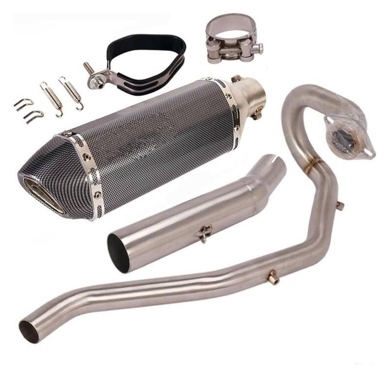 Auspuff Schalldämpfer Für Y&amaha XG250 Für Tricker Alle Jahre Motorrad-Vollauspuffanlage Spitzen Vorne Mittleres Verbindungsrohr Slip-on-51-mm-Schalldämpfer Escape Motorrad Auspuffrohr(1) von HTGMTGPACC