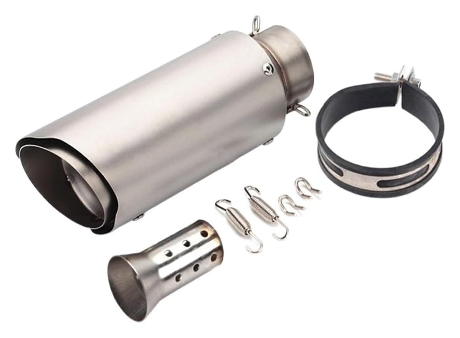 Auspuff Schalldämpfer Universal Motorrad Auspuffrohr Einlass 51mm 61mm Motorrad Auspuff Schalldämpfer Rohr Motorrad Escape Rohr DB Killer Motorrad Auspuffrohr(Type B 61mm) von HTGMTGPACC