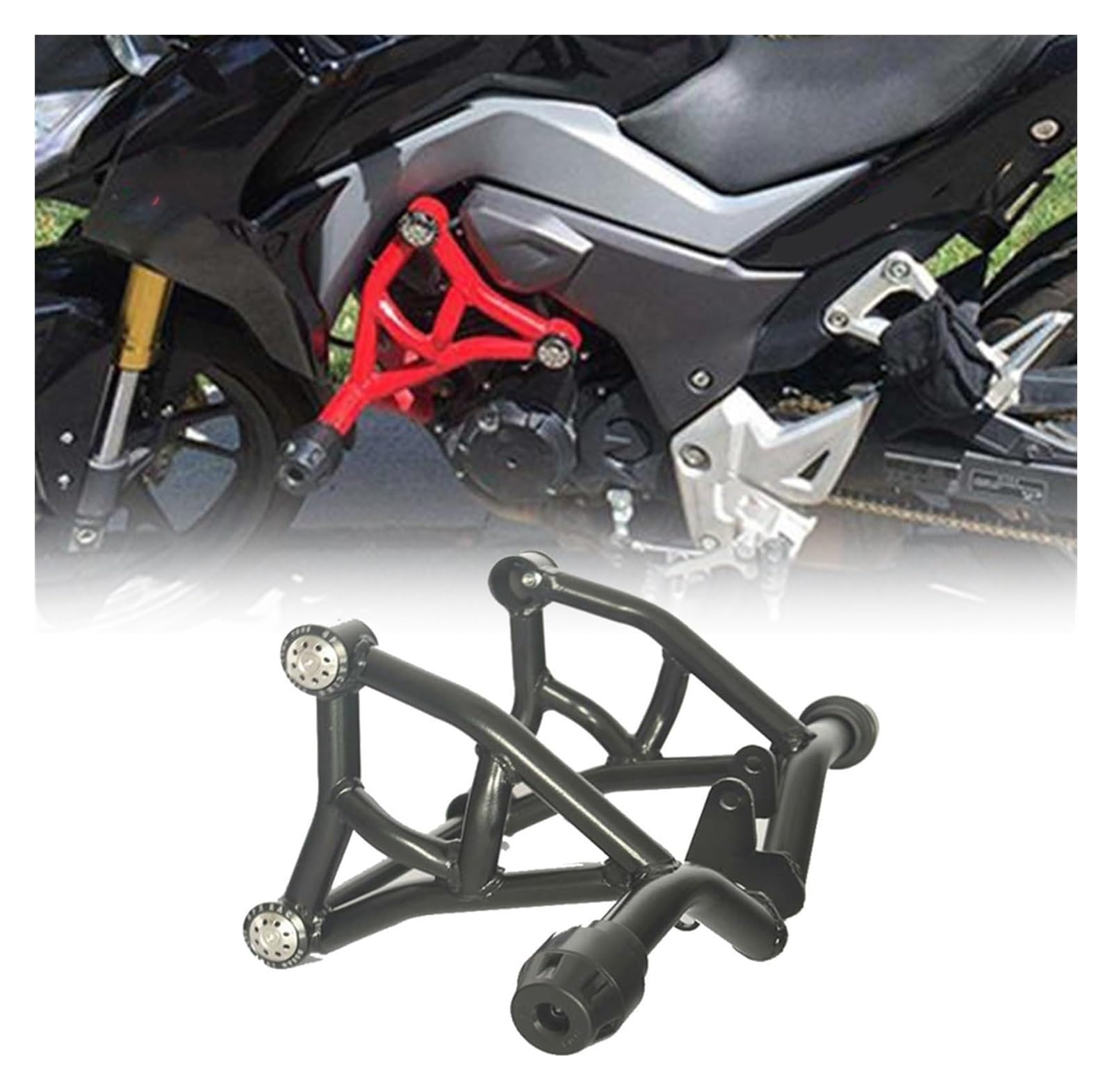 Gepäckträger Hinten Motorrad Für CB190R CBF190R Heckträger Gepäckträger Stoßstange Wettbewerbsfähiger Stoßfänger Motorschutzbügel Sturzbügel Schutz(Schwarz) von HTGMTGPACC