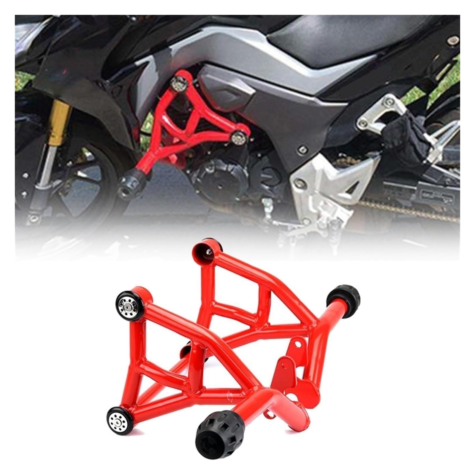 Gepäckträger Hinten Motorrad Für CB190R CBF190R Heckträger Gepäckträger Stoßstange Wettbewerbsfähiger Stoßfänger Motorschutzbügel Sturzbügel Schutz(rot) von HTGMTGPACC