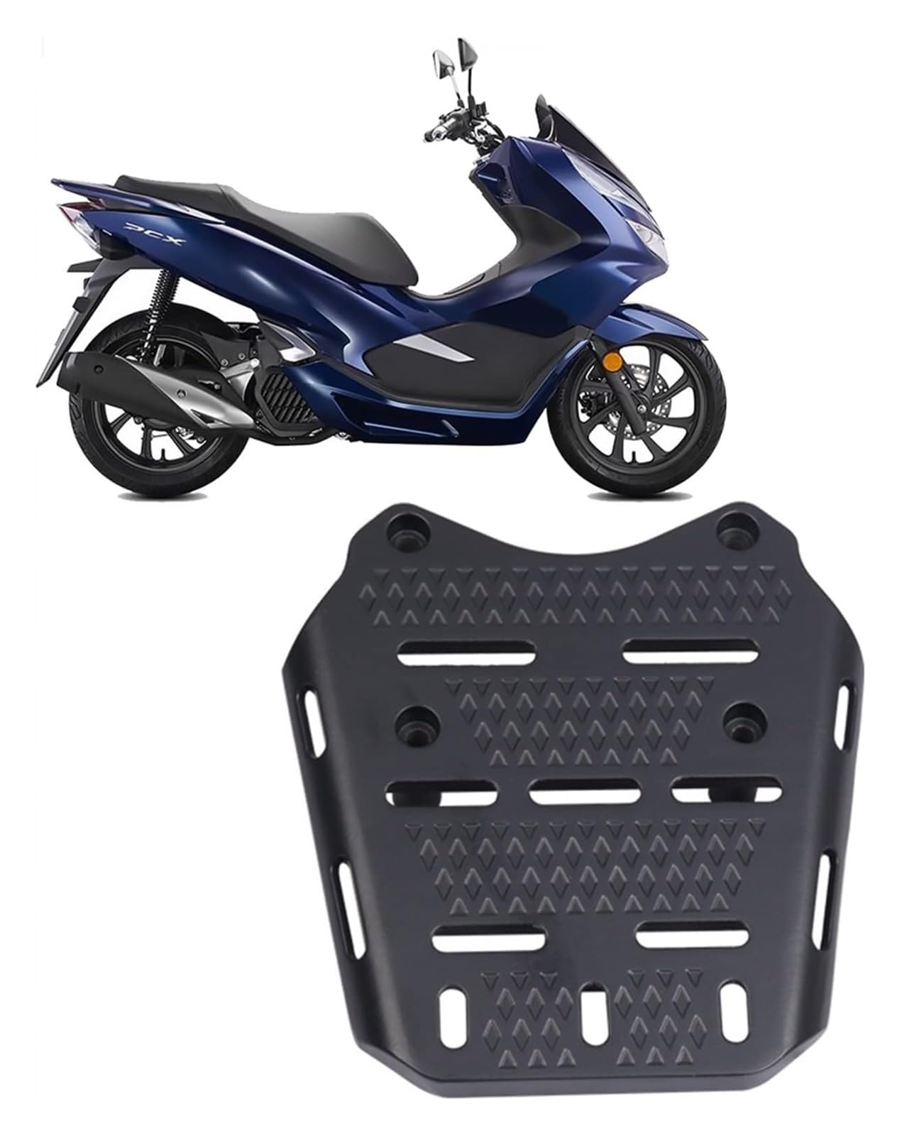 Gepäckträger Hinten Motorrad Für PCX160 PCX 160 2021 Gepäckträger Hinten Gepäckhalterung Armlehne Regalstütze Heckkastenhalter Gepäckträger Hinten(Schwarz) von HTGMTGPACC