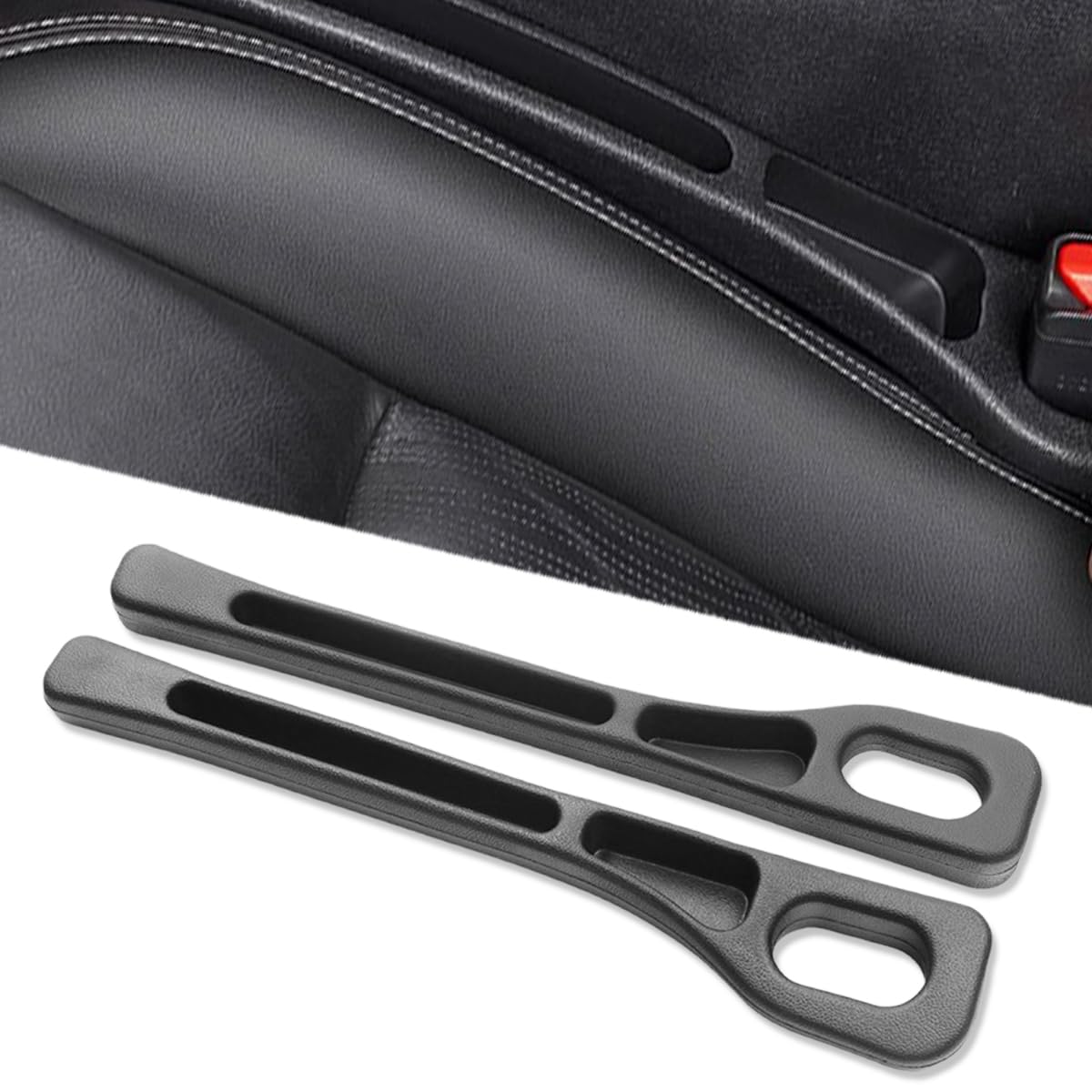 Aufbewahrungsbox für Autositze, 2 Stück Universal Autositz Lückenfüller, Auto Zubehör Innenraum Car Seat Gap Filler für Füllt den Spalt zwischen Sitz & Konsole (Schwarz) von HTGWCG