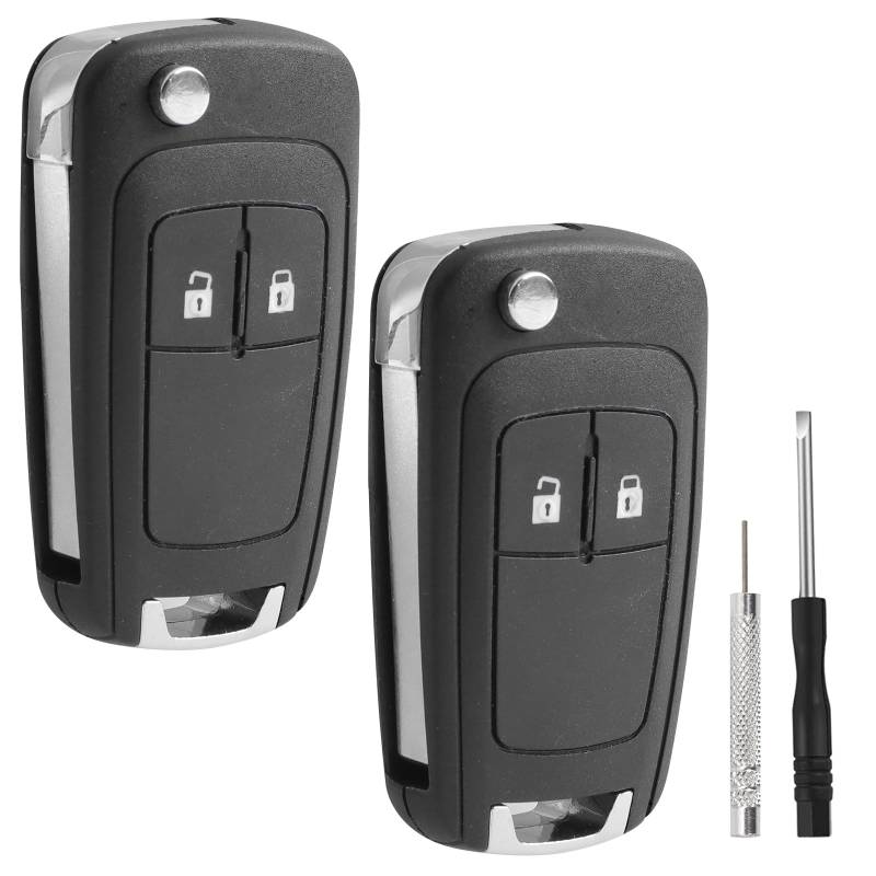 2 Stück Autoschlüssel Gehäuse 2 Tasten Kompatibel für Opel Insignia Astra Adam Meriva Mokka Zafira Chevrolet Cruze Aveo Orlando Spark Trax Matiz Captiva Auto Schlüsselgehäuse Fernbedienung Schlüssel von HTTYHT