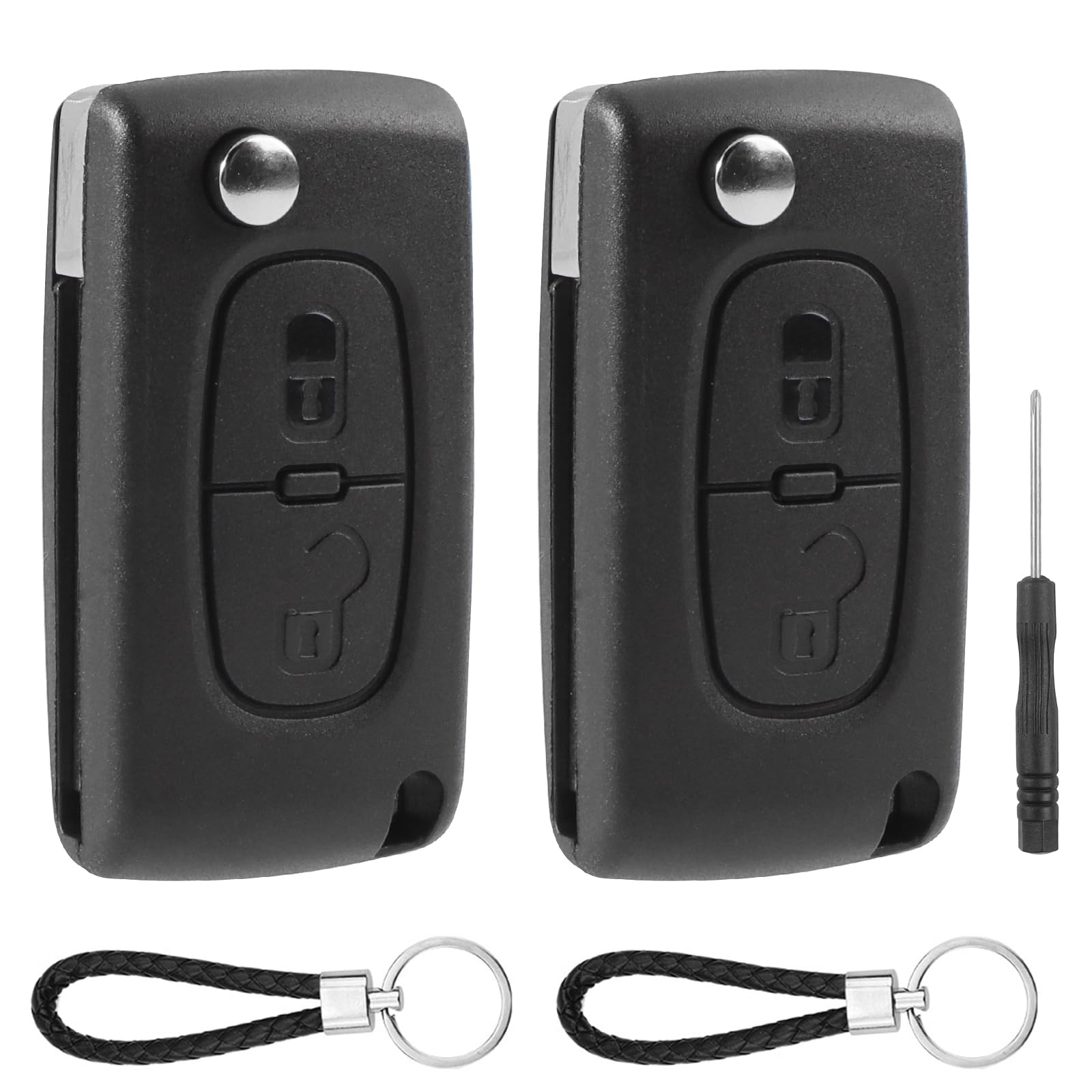 2 Stück Autoschlüssel Gehäuse 2 Tasten Kompatibel mit Peugeot 207/207 SW CE0523 307 308 3008 5008 Partner Citroen C3 Picasso Auto Schlüssel Fernbedienung Schlüsselgehäuse Funkschlüssel Ersatzschlüssel 2 Stück Autoschlüssel Gehäuse 2 Tasten Kompatibel mit Peugeot 207/207 SW CE0523 307 308 3008 5008 Partner Citroen C3 Picasso Auto Schlüssel Fernbedienung Schlüsselgehäuse Funkschlüssel Ersatzschlüssel von HTTYHT