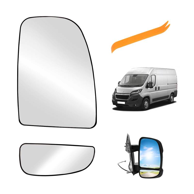 Spiegelglas Ersatz für Ducato Jumper Boxer Movano C 2006-2023 Beheizbar Konvex Ersatzspiegelglas Außenspiegel Glas Fahrerseite Asphärisch Rückspiegelglas Umkehrlinse Rückfahrglas Spiegel(Rechts) von HTTYHT
