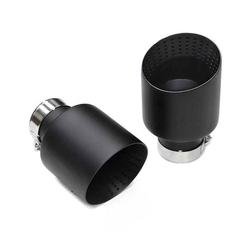 Auspuffblenden 1 Stück Universal-Auto-Auspuffblende Mattschwarz Edelstahl Schalldämpfer-Endrohr Systemrohr Für GTI MK7 Für Golf 7 Endrohre(ID54MMOD114MM) von HTUHBCX